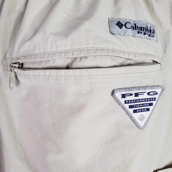 Columbia PFG Fishing Pants Mens Size XL Cargo Khaki Tan Omni-Shade Convertible - Picture 5 of 11
